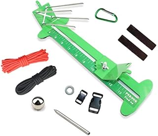 PSKOOK Monkey Fist Jig and Paracord Jig Bracelet Maker Paracord Tool Kit Adjustable Length Metal Weaving DIY Craft Maker Tool 4" to 13 Solid Steel Accessories (Green)