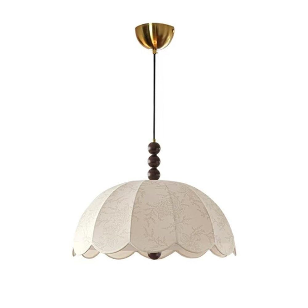 Lustre suspendu élégant de 40 cm en tissu noble pour chambre d'hôtel et salon