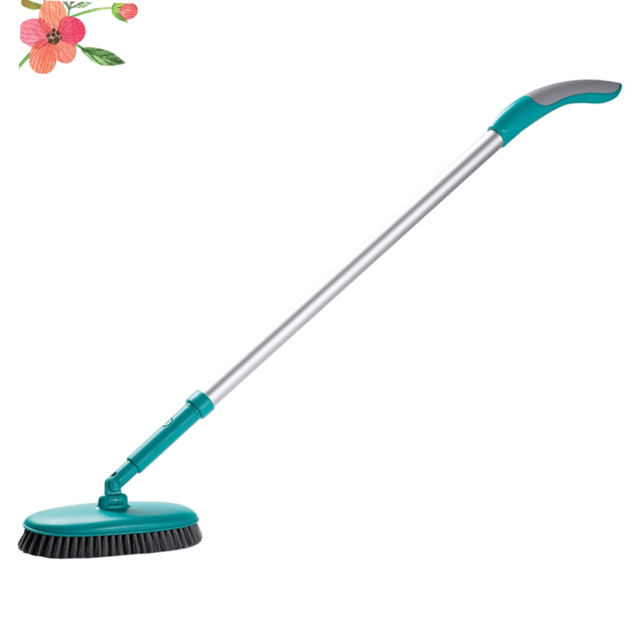 Cepillo de Fregar Color Verde Mango Largo y Cerdas Suaves Herramienta Extensible Fácil de Usar para Limpieza de Pisos y Azulejos