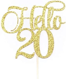 Atelier Elegance Hello 20 Cake Topper, 20 Cake Topper, 20th Birthday Cake Topper, Twenty
