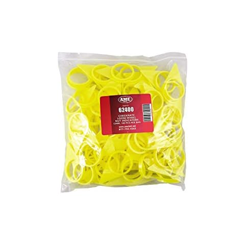AME INTL 62400-200 Checkmate Loose Wheel Nut Indicator for 33MM Nuts, 22mm Studs, High Visibility Yellow (Pack of 200) Cover