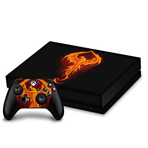 Skin Xbox One X Dragon Phénix Christos Karapanos Head Case Designs autocollant