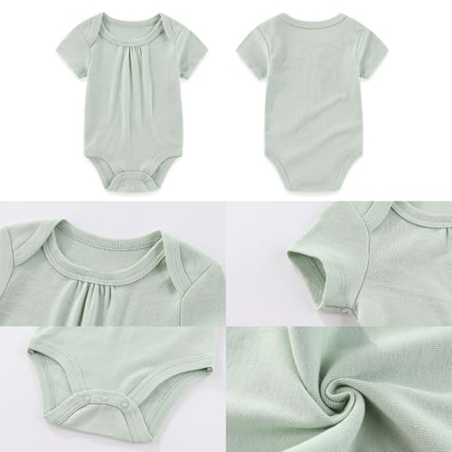 Four Seasons Baby Boy Girl Bodysuits 5-Pack Cotton Comfort Short Sleeve Baby Clothes Soft Infant Outfits3