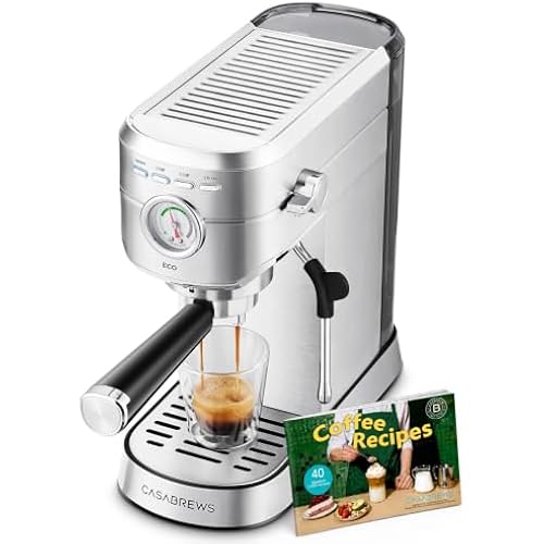 CASABREWS PFAS-Free Espresso Machine with Milk Frother Steam Wand