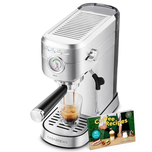 CASABREWS PFAS-Free Espresso Machine with Milk Frother Steam Wand