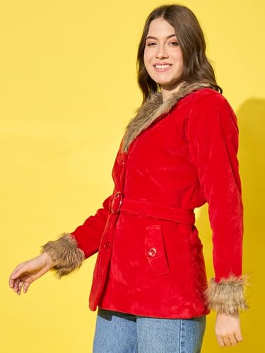 Image of Buynewtrend Velvet Winter Coat Women Jacket With Soft Fur