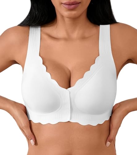 Image of Front Closure Bras for Women Seamless Wireless Push Up Bra No Underwire Full Coverage Comfort Bras Mastectomy Bralettes