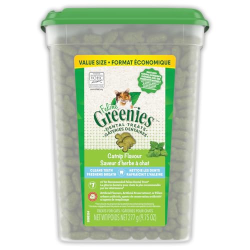 GREENIES Feline Cat Treats Natural Dental Care, Catnip Flavour, 9.75oz. Tub image 3