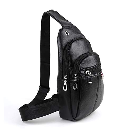 WESTEND Crossbody PU Leather Sling Bag with Adjustable Strap-Travel Small Daypack
