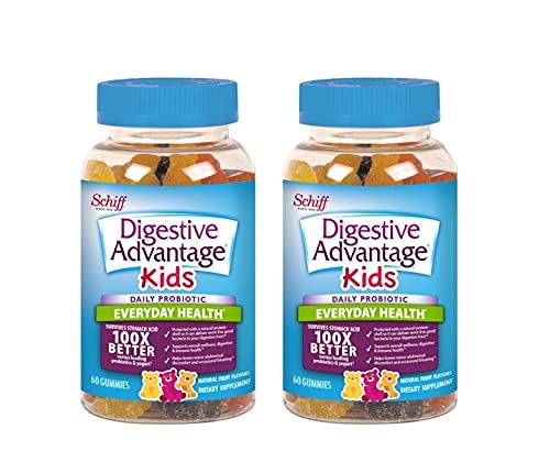 Digestive Advantage Kids Daily Probiotic Gummies, 60 Count (Pack of 2)