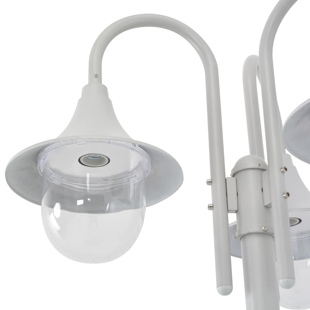 vidaXL Farolas de Jardín con 3 Luces Aluminio Blanca 220 cm Iluminación Patio