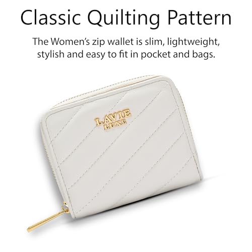 Image of Lavie Luxe Women's Diagonal Flap 25 Quilted Small Zip Wallet | Gift for Women