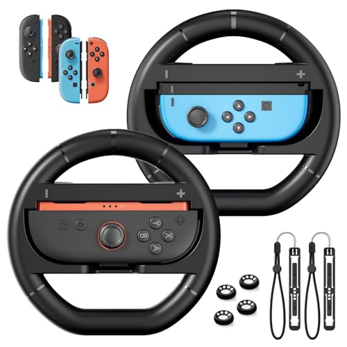 BINBOK VR Steering Wheel for Nintendo Switch 2/Switch1/Oled Joycon Controller, Racing Wheel for...