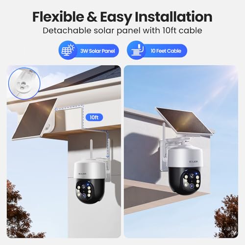 undefined SOLIOM Security Cameras Wireless Outdoor,8MP Ultra HD for Day and Night, No Subscription,Built in Radar,Solar Powered Cameras for Home Security, 360° Pan Tilt Auto Tracking,5G & 2.4G WiFi, 4-Cam Kit の商品画像 8