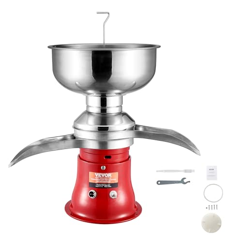 VEVOR Milk Cream Centrifugal Separator, Stainless Steel Electric Cream Separator, 25 Gal/H & 100L/H Goat Milk Separator Turning Raw or Whole Milk into Cream and Skim Milk Cow Cream Separator 110-240V