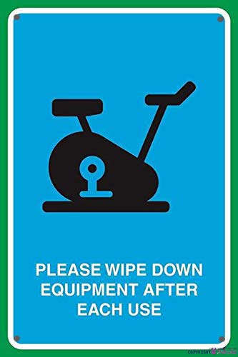 TSOSK Plaque en métal rétro | Veuillez essuyer l'équipement après chaque utilisation - Plaque décorative murale en métal - 20,3 x 30,5 cm