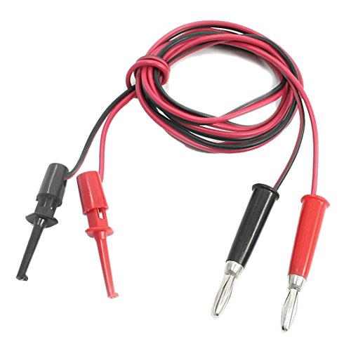 uxcell a14032100ux0418 Pair Test Hook Clip to Straight Banana Connector Lead Cable 1M