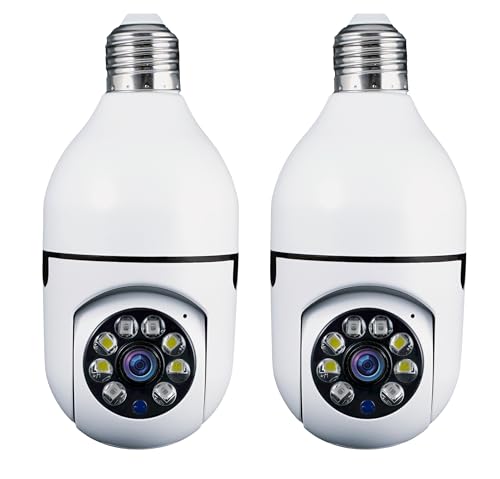Sight Bulb Security Camera Two Way Talk 1080P HD Video WiFi Smart Camera Indoor Outdoor Night Vision 360 Degree Motion Detection with SD Card (Pack of 2)