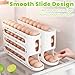 Egg Holder For Fridge - 4 Tier Sliding Refrigerator Egg Organizer, Automatic Rolling Dispenser, Space-Saving Side Door Storage Rack, Generous Design Accommodates Up To 30 Eggs, Pure