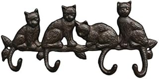 Selections Cat Family Wall Coat Hook Rack in Cast Iron