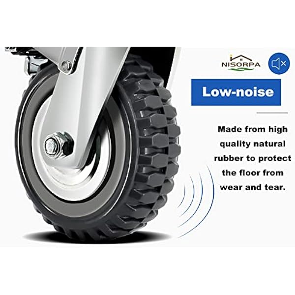 Nisorpa 4 ruedas de 150 mm industriales, ruedas giratorias de 360 °, capacidad de carga de 1000 kg