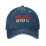 Trewrdt Venezuela Never 51st State Hat Adjustable Cap for Men Women Navy Blue
