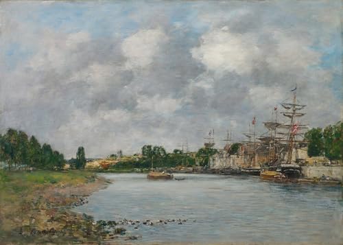 Tableau Eugène Boudin port de Saint-Valéry pour habiller un grand mur vide salon