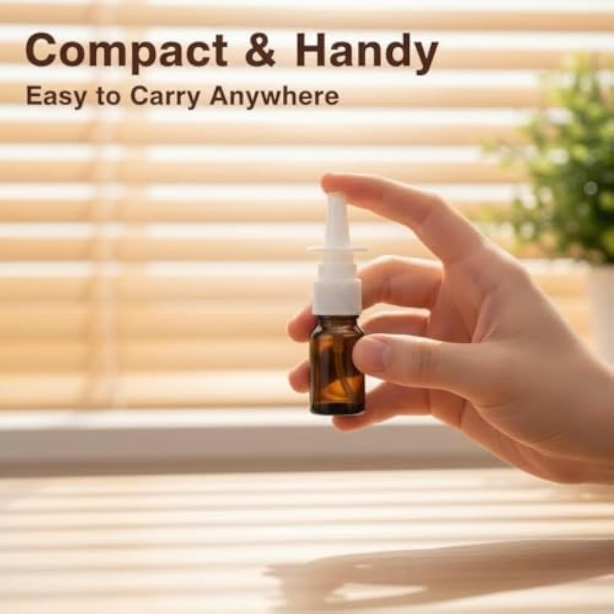 10Ml Empty Glass Refillable Nasal Spray Bottles, 6Pcs