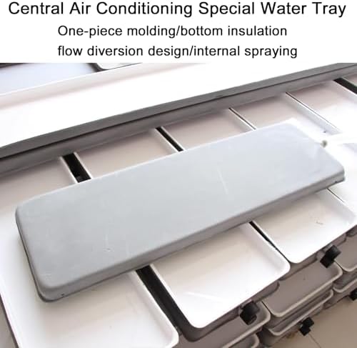Galvanized Condensate Drain Pan for Central Air Conditioner & Fan Coil, 52.4x10.2x1.4in Drip Tray for Window & Split AC Units, Durable Heat Pump Accessory