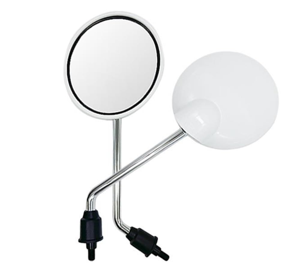 Retrovisor de motocicleta para Tapas 100 con cristal antivibración y soporte blanco reforzado