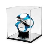 Vitrine de Ballon de Football Pleine Grandeur - en Acrylique pour Objets de Collection de Ballons de Football, de Volleyball - Boîte de Rangement Transparente pour Souvenirs Sportifs (25x 25x 25cm)