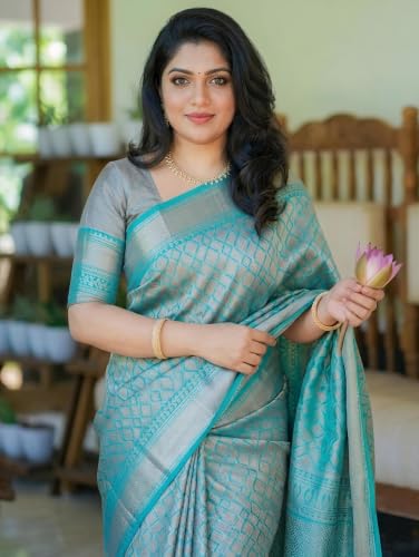 Image of Yashika Women's Banarsi Art Silk Saree with Blouse Piece for Traditional Ethnic Wear Sari
