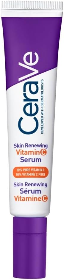 CeraVe – Skin Renewing Vitamin C Face Serum – Anti-Stain Serum – Brighter Skin After 8 Weeks* – Pure Vitamin C + Hyaluronic Acid + 3 Ceramides – Suitable for Sensitive Skin – 30ml
