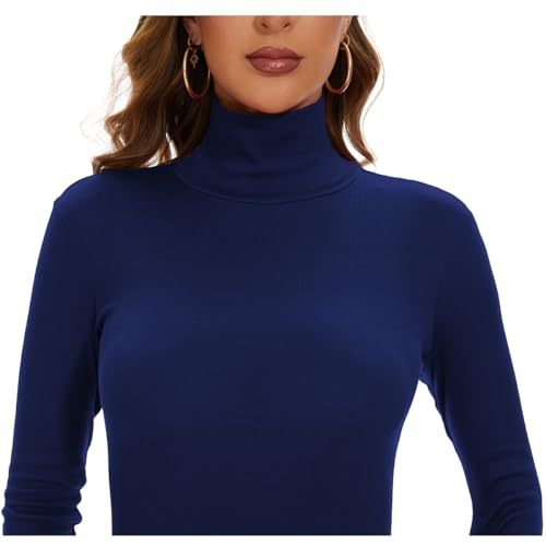 Image of Ribbed Turtleneck Dress Long Sleeve Sexy Bodycon Dresses