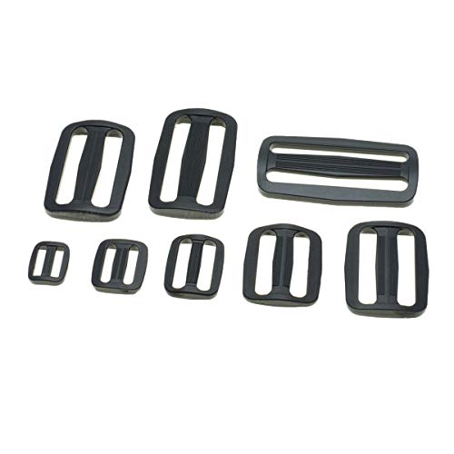 5pcs Noir Tri-Glide Curseur Boucle réglable pour Sacs Sangles 60mm Cover