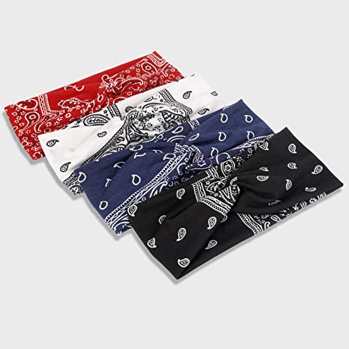 Huachi Boho Headbands For Women'S Hair Elastic Hairbands Head Bands Non Slip Wide Twisted Turban Headwrap Fashion Paisley Hair Accessories thumb #5