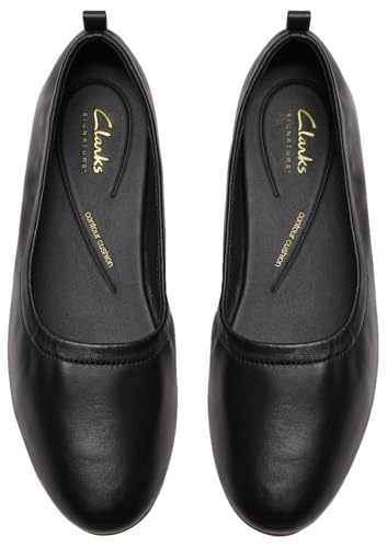 Clarks Femme Fawna Soft Ballerines, Black Leather, 40 EU