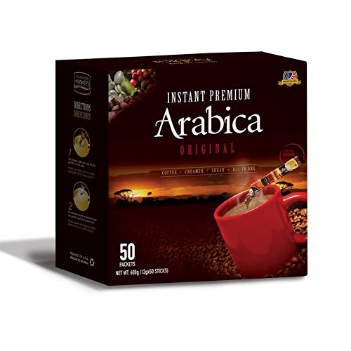 Café Mazel Instant Coffee - Arabica Original, Instant Coffee Mix, 3 in 1 Instant Coffee, 50 Sticks