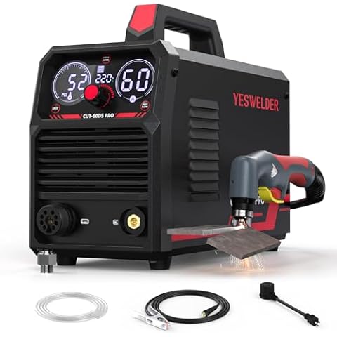 YESWELDER Plasma Cutter 60Amp Non-High Frequency Non-Touch Pilot Arc, Digital Display DC Inverter 110/220V Dual Voltage Blowback Plasma Cutting Machine CUT-60DS PRO Cover