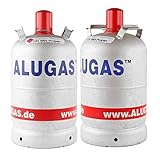 Alugas 2X 11 Kg Propangasflasche, Gasflasche für Camping NEU leer