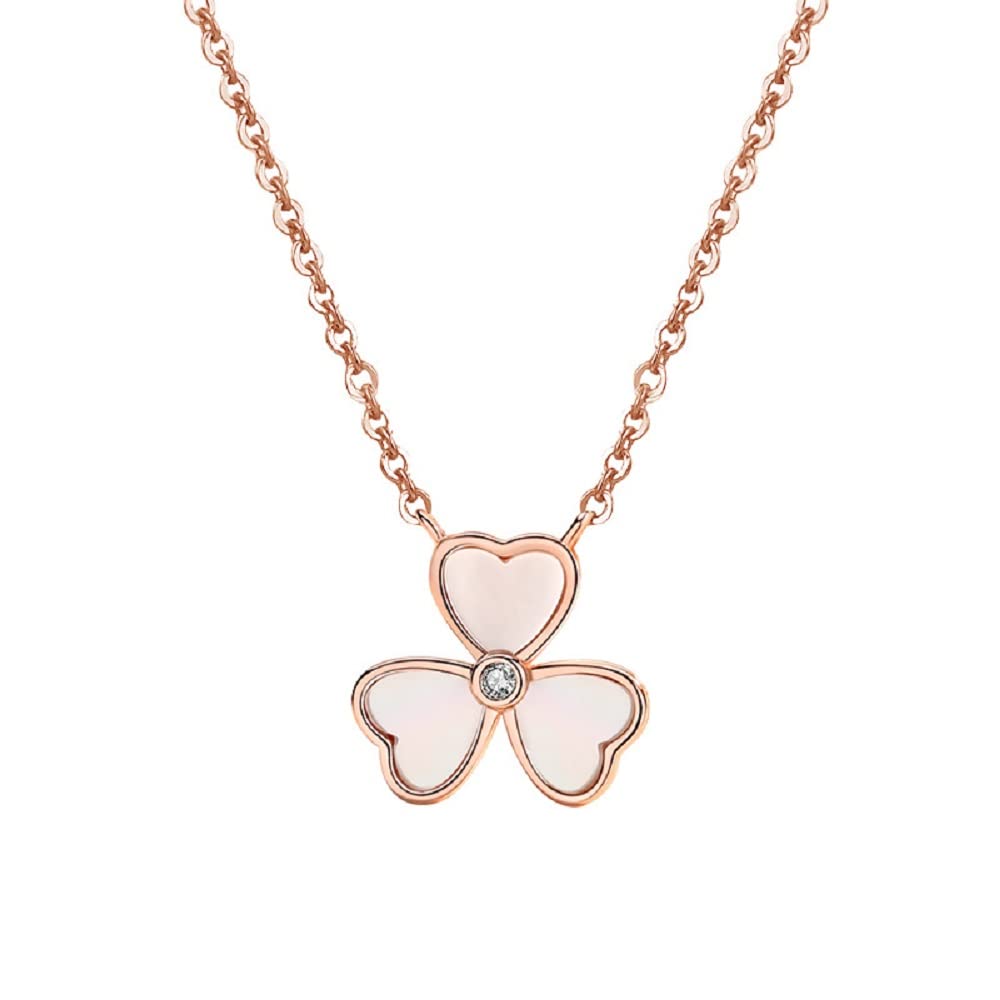 serbon Shamrock Necklace Sterling Silver Four Leaf Clover Good Luck Charm Pendant for Women Girl Mom Daughter Birthday Gift