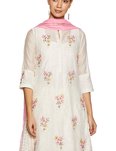 Image of BIBA Women Poly Cotton Flared Kurta Churidar Suit Set
