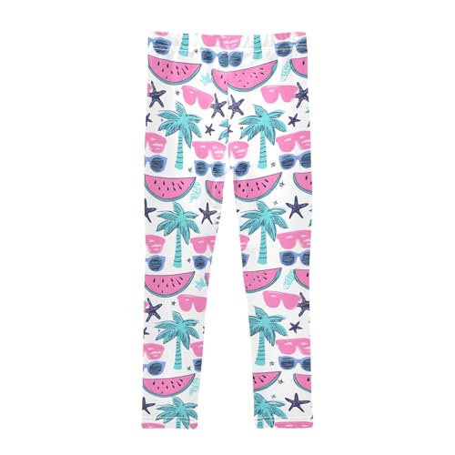 Palm Sunglasses Starfish Watermelon Novelty Girls Leggings Soft Stretch Workout Yoga Dance Pants for Kids Clothes2