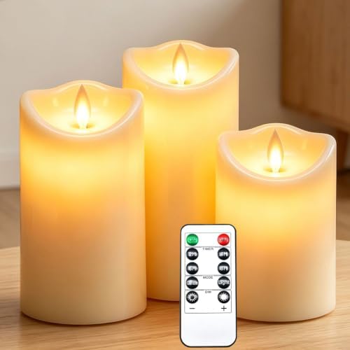 Da by 3 Candele LED Avorio con Stoppino Oscillante Dinamico, Luci...