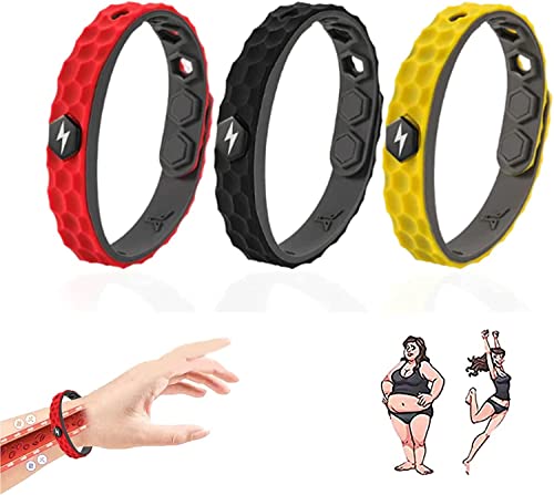 Clicobo Afiz Ferninfrarot negative Ionen Armband, RedUp Far Infrarot, , antistatisch, verstellbar, Silikon-Sport-Armbänder, , Sport-Armband, 3 Stück (gemischt) Cover
