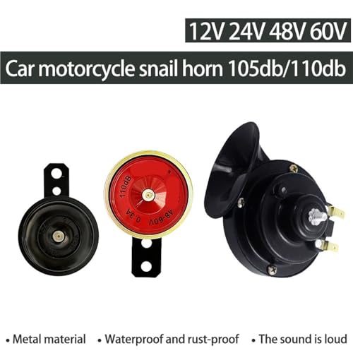 Parlante redondo universal para motocicleta, 12V-60V, súper potente miniatura 2