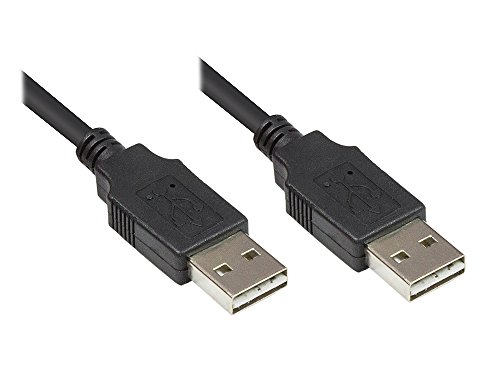 Good Connections Anschlusskabel USB 2.0 EASY A Stecker an EASY A Stecker (beidseitig verwendbar) - Folien- und Geflechtschirmung, Kupferadern (OFC) - High-Speed bis zu 480 Mbit/s - schwarz, 3 m