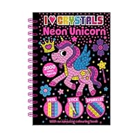 Bookoli | Neon Unicorn I Love Crystals Book | Diamond Painting for Kids | Children's Craft Activity for Ages 6 to 9 | with Colouring Book & Over 2000 Neon Crystals