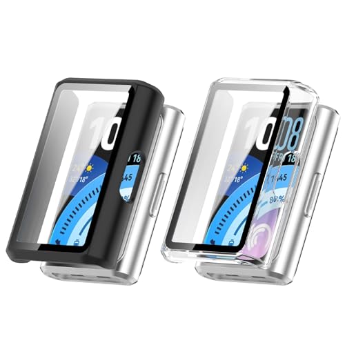 [ToVioc] �P�[�X For HUAWEI Band 11 Pro �ی�P�[�X �y2���Z�b�g�z �ی�J�o�[ �K���X�t�B���� ��̌^ �V�f�U�C�� PC+�K���X�f�� �S�ʕی� �����ߗ� �����x ���h�~ �ϏՌ� �����ȒP �J�o�[ Huawei Band 11