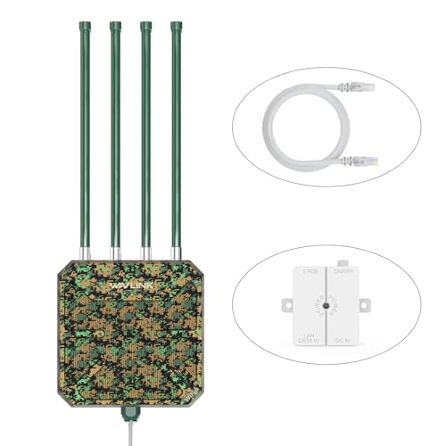 WAVLINK AX3000 Outdoor WiFi 6 Extender Long Range, WiFi 6 Outdoor Wireless Access Point, Support Active PoE, 4x8dBi Antennas,Outdoor WiFi Solution,IP67,Up to 128 Devices for Farm,Yard,RV,Campsite,Park